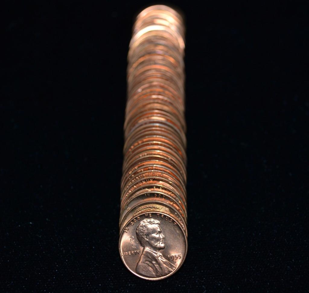 1955-S Lincoln Wheat Cent ROLL AU to Uncirculated