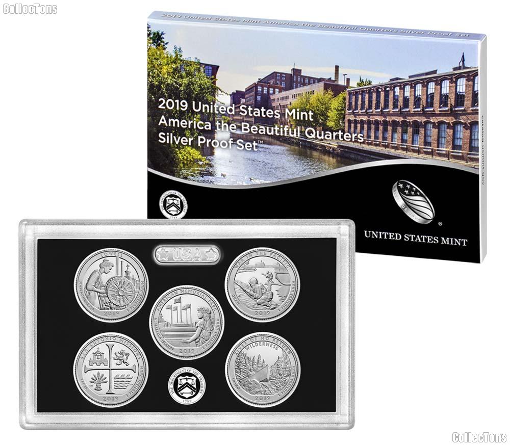 2019 QUARTER SILVER PROOF SET * ORIGINAL * 5 Coin U.S. Mint Silver Proof Set
