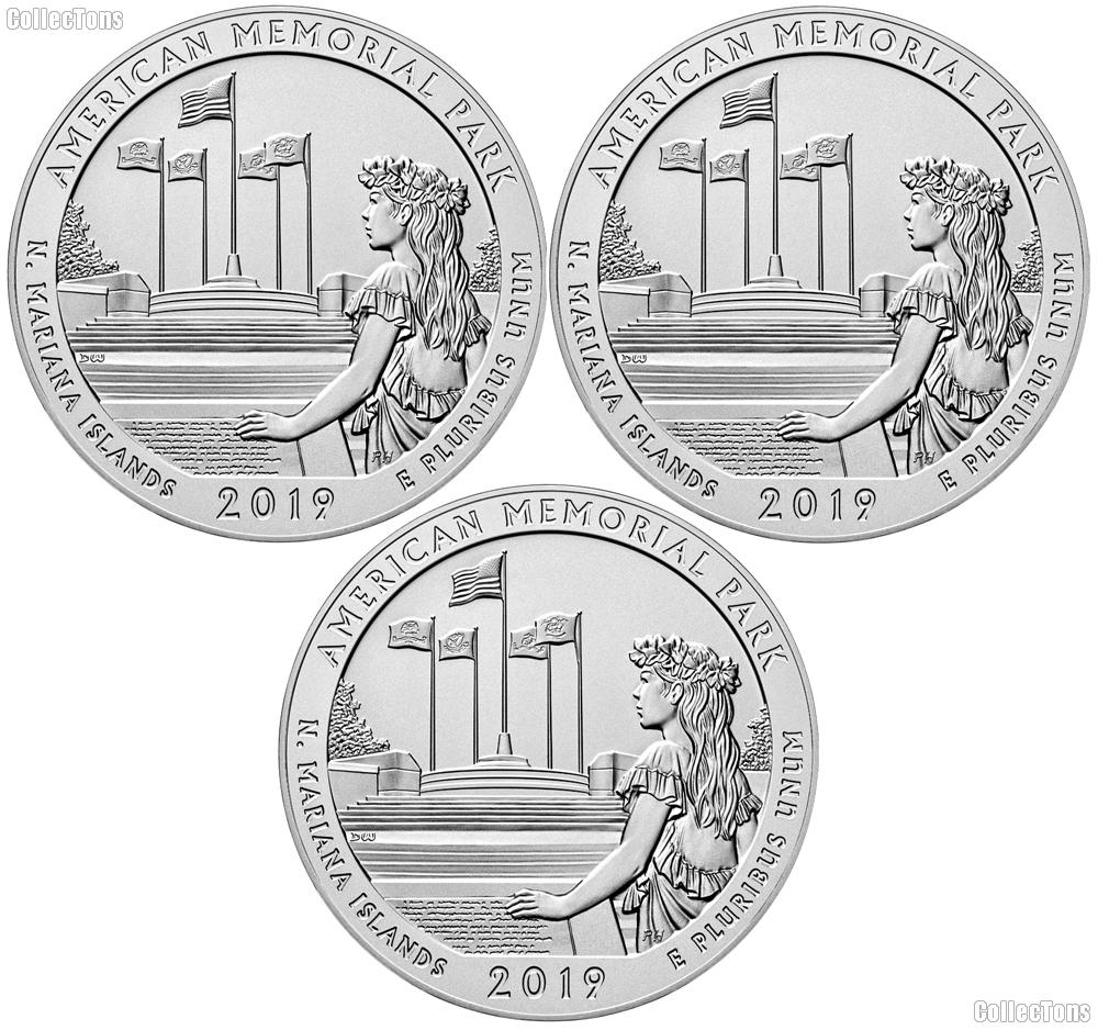 2019 P, D & S Northern Mariana Islands American Memorial Park Quarters GEM BU America the Beautiful