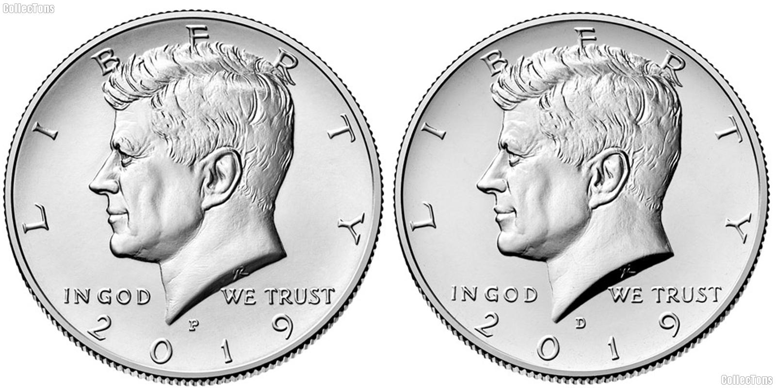 2019 P & D Kennedy Half Dollars GEM BU 2019 Kennedy Halves