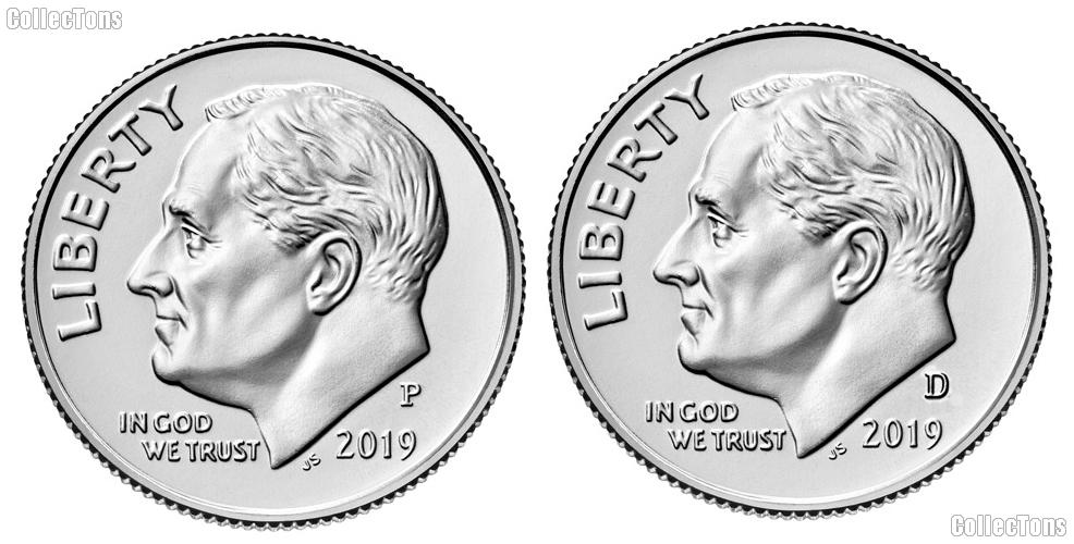 2019 P & D Roosevelt Dime GEM BU 2019 Dimes Perfect for Album