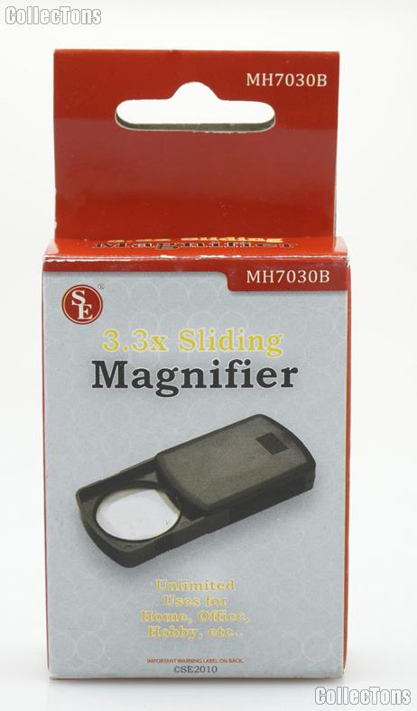 SE Sliding 3.3X Plastic Pocket Magnifier