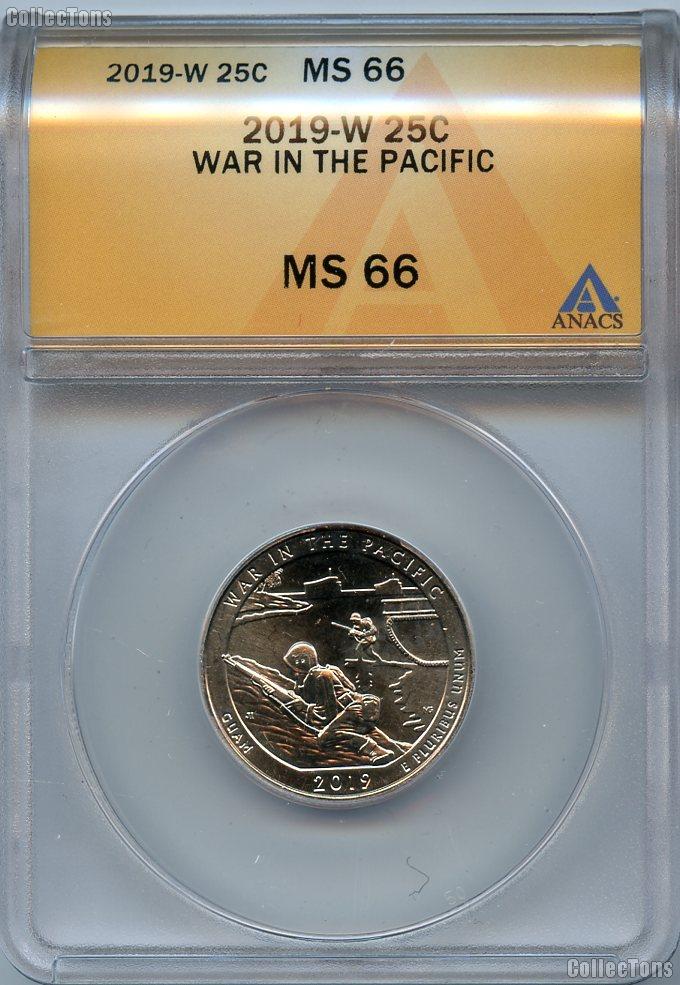 2019-W Guam War In the Pacific National Park Quarter in ANACS MS 66 Great American Coin Hunt