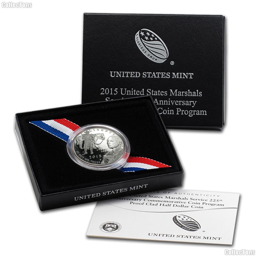 2015-S United States Marshals Service 225th Anniversary Proof Commemorative Clad Half Dollar Coin