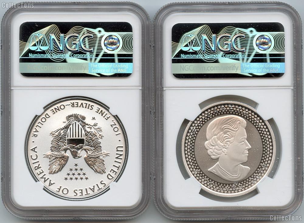Pride of Two Nations 2019 US/Cananda 2-Coin Set in NGC PF 70
