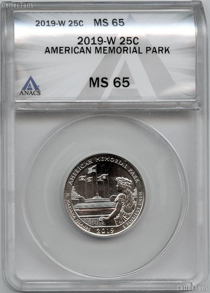 2019-W Northern Mariana American Memorial Park Quarter in ANACS MS 65 Great American Coin Hunt