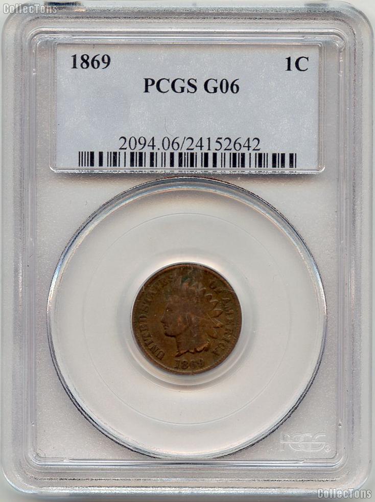 1869 Indian Head Cent in PCGS G 06