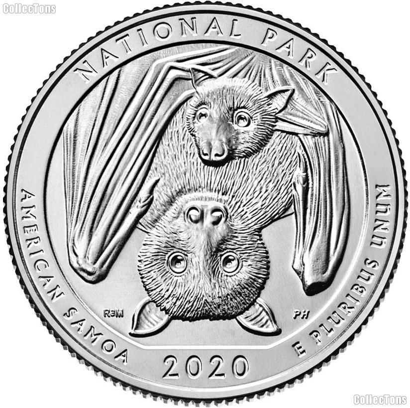 2020-D American Samoa National Park Quarter GEM BU America the Beautiful