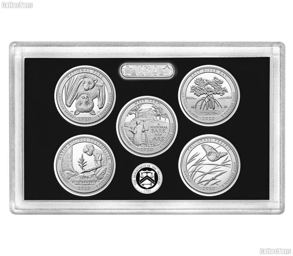 2020 QUARTER SILVER PROOF SET 5 Coin No Box or COA