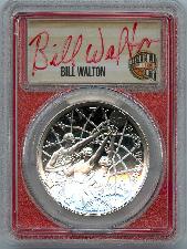 2020-P Basketball Hall of Fame Bill Walton Autograph PROOF Silver Dollar Coin in PCGS PR 70 DCAM FDOI
