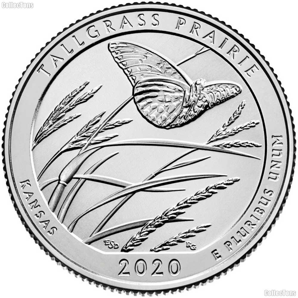 2020-S Kansas Tallgrass Prairie National Reserve National Park Quarter in GEM SILVER PROOF America the Beautiful