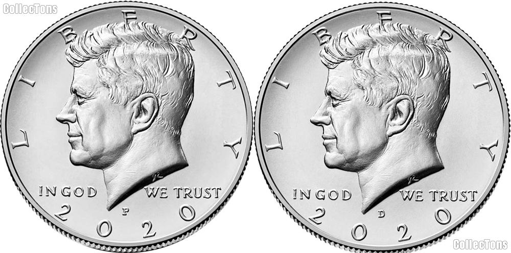 2020 P & D Kennedy Half Dollars GEM BU 2020 Kennedy Halves