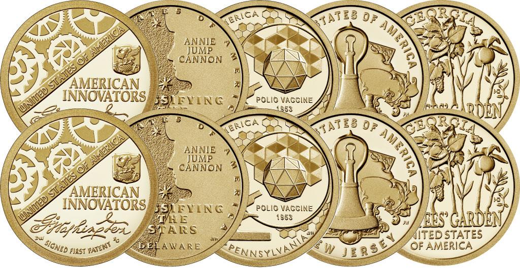 2018 - 2019 P & D American Innovation Dollars BU Set (10 Coins)
