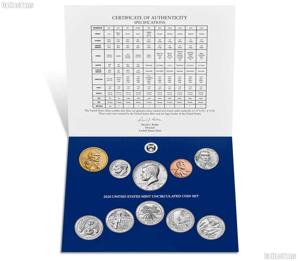 2020 Mint Set - All Original 20 Coin U.S. Mint Uncirculated Set