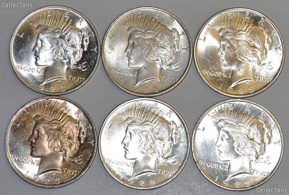 Peace Silver Dollars - Mixed Dates - AU+ / Unc