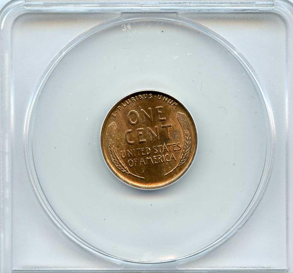 1920 Lincoln Wheat Cent in ANACS MS 64 RB