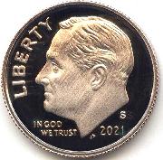 2021-S Roosevelt Dime PROOF Coin 2021 Dime