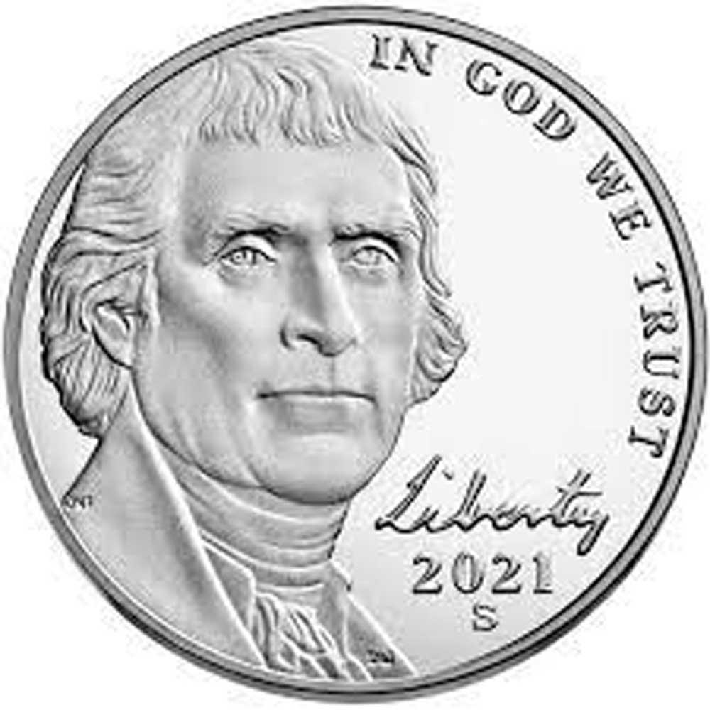 2021-S Jefferson Nickel PROOF Coin 2021 Proof Nickel Coin