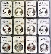 American PROOF Silver Eagle Dollar in NGC PF 69 UCAM Mixed Dates