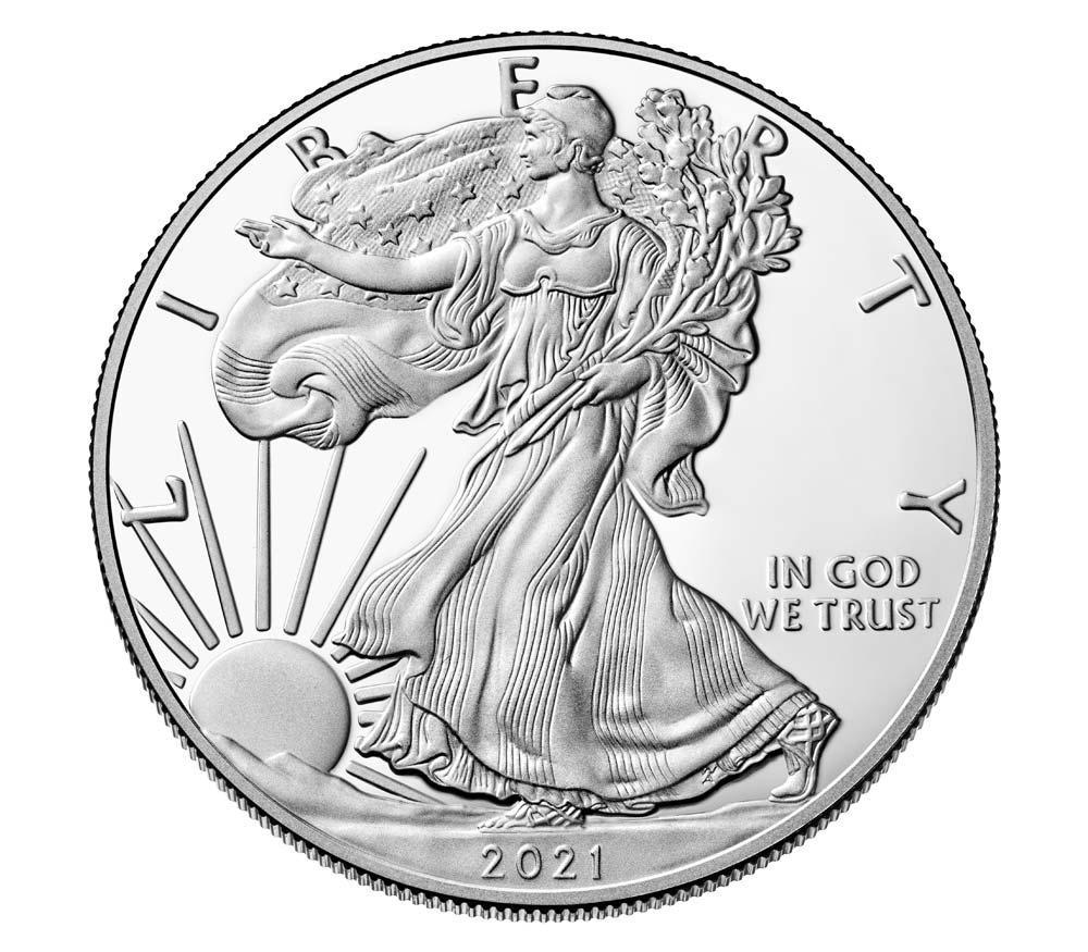 2021 Silver Eagle PROOF In Box with COA (Type 1, original design) 2021-W American Silver Eagle Dollar Proof