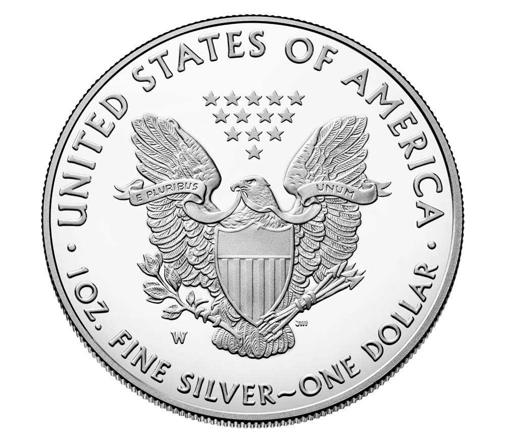 2021 Silver Eagle PROOF In Box with COA (Type 1, original design) 2021-W American Silver Eagle Dollar Proof
