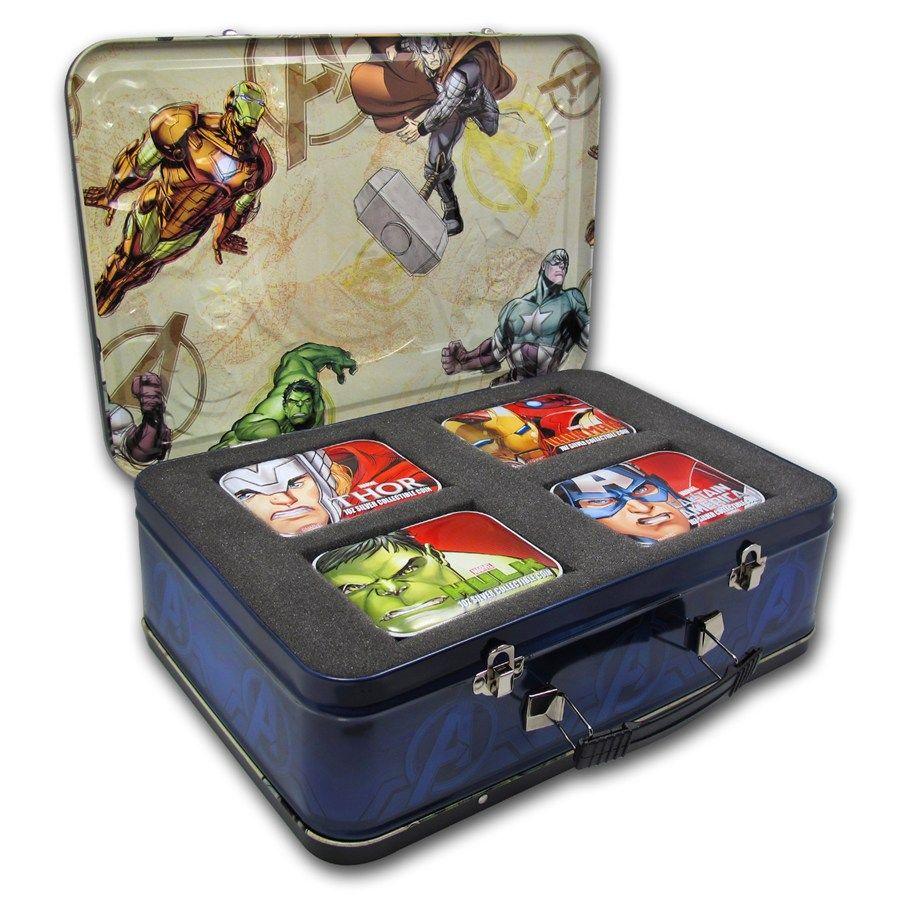 Marvel's Avengers 2014 Silver Proof Coin Collector's Set from Niue, Colorized with Case and Tins