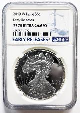 2019-W American Silver Eagle Dollar PROOF Early Releases in NGC PF 70 ULTRA CAMEO