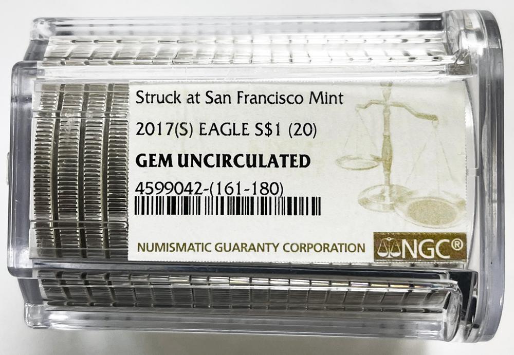 2017 (S) American Silver Eagle ROLL- NGC GEM UNCIRCULATED Struck at San Francisco Mint