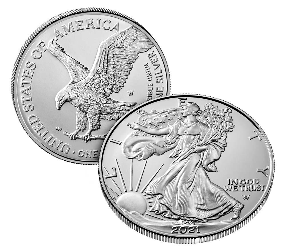 2021-W Burnished BU American Silver Eagle (Type 2 New Design)  * 1oz Silver