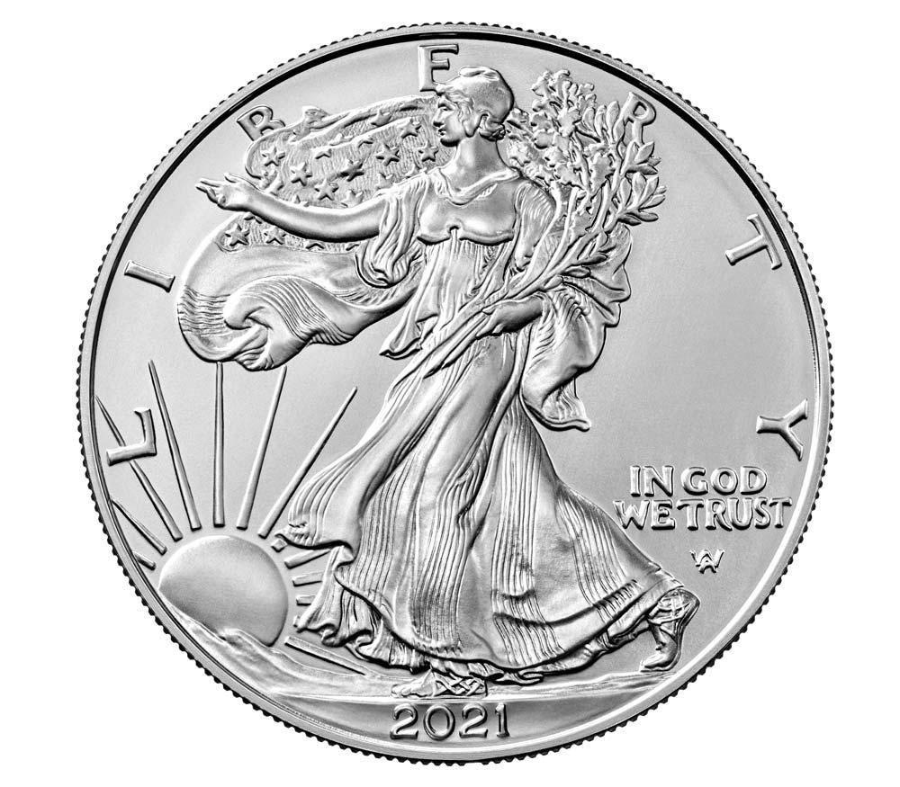 2021-W Burnished BU American Silver Eagle (Type 2 New Design)  * 1oz Silver