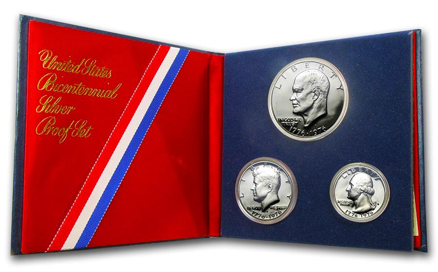 1976 U.S. Proof Set - Bicentennial Silver 3 Coins