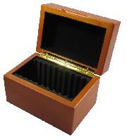 Vertical Row Wooden Coin Box for 10  Slab Holders