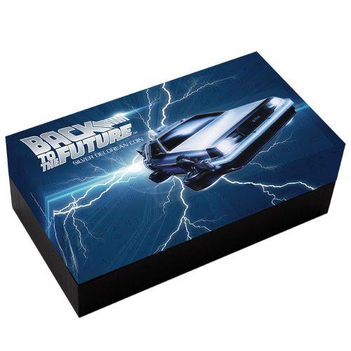 Back to the Future 2015 1oz Silver Proof Coin Collector's Set, Colorized with DeLorean DMC-12 Case