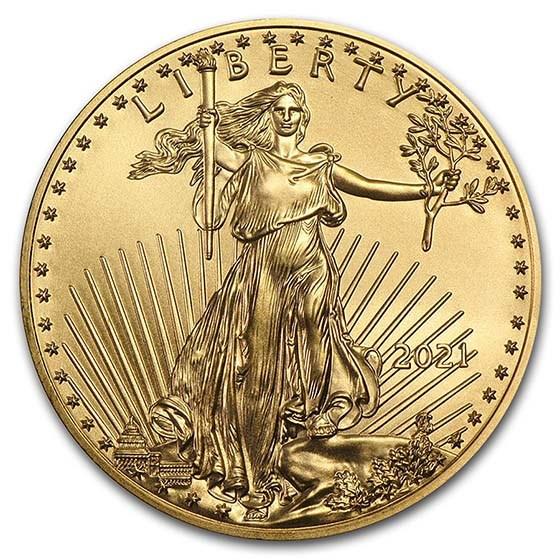 2021 GOLD $5 American Eagle Coin 1/10th Ounce TYPE 1