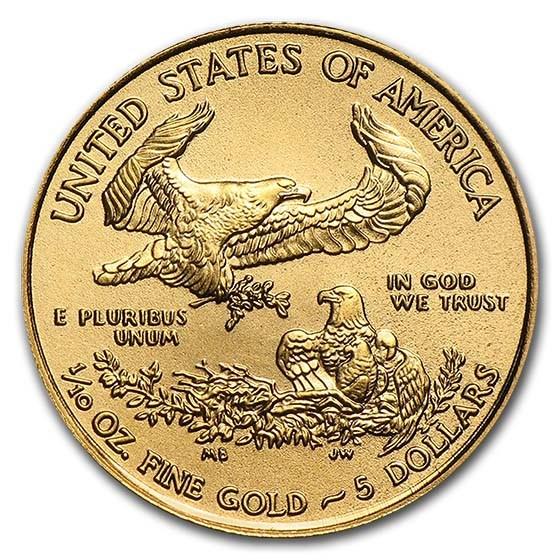 2021 GOLD $5 American Eagle Coin 1/10th Ounce TYPE 1