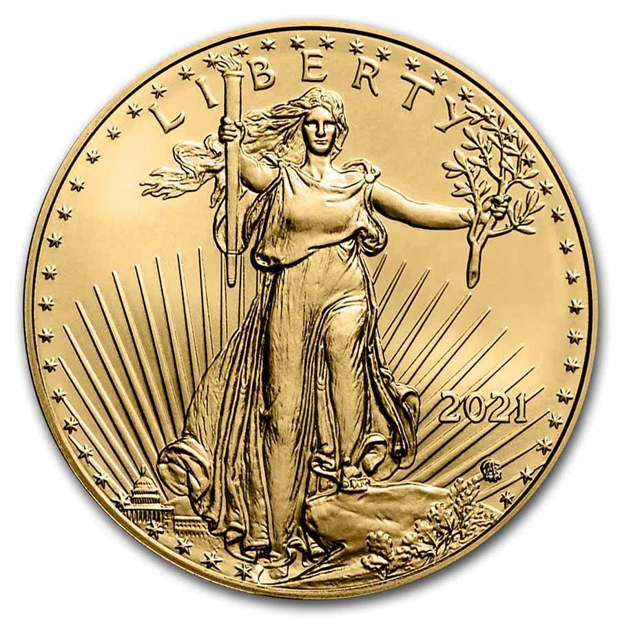 2021 GOLD $5 American Eagle Coin 1/10th Ounce TYPE 2