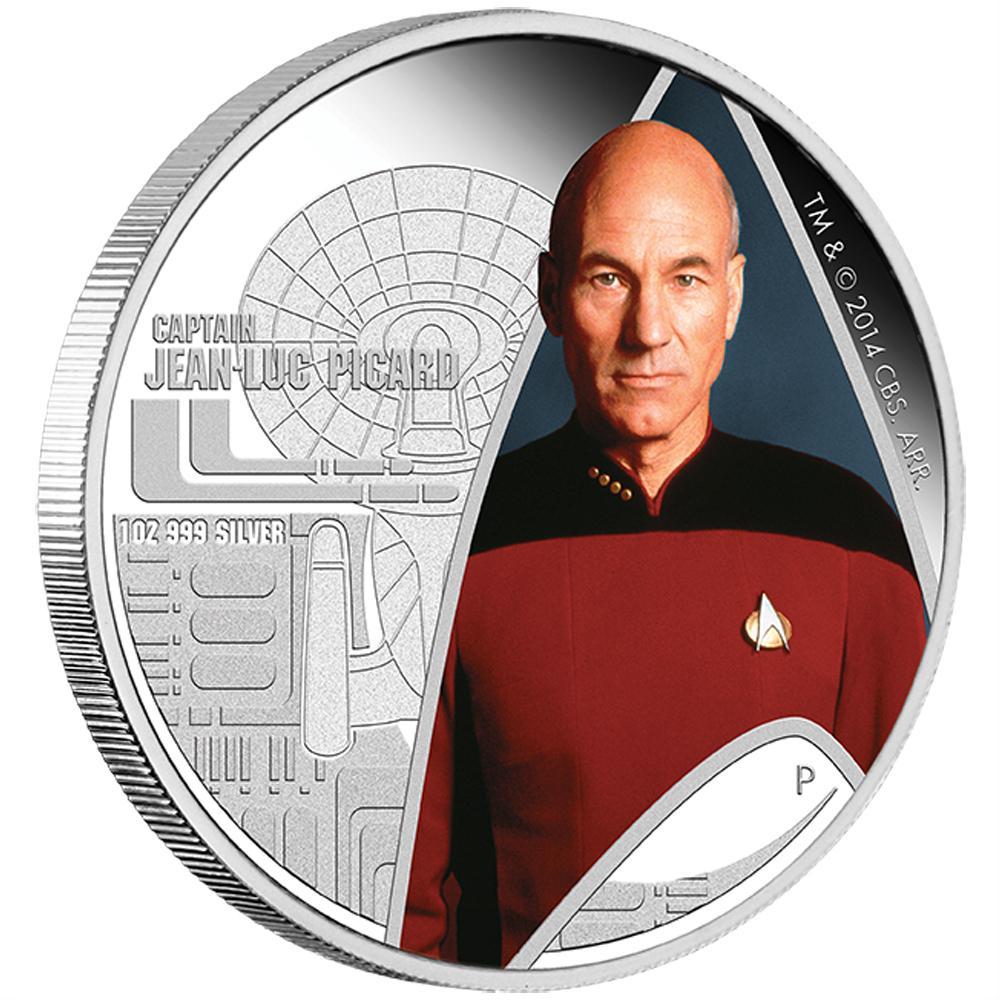 Star Trek 2015 Captain Jean-Luc Picard 1oz Silver Proof Coin Collector's Set