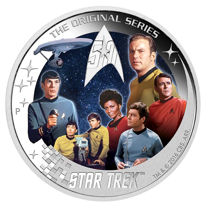 Star Trek 2016 U.S.S Enterprise 2oz Silver Proof Coin Collector's Set, NCC-1701 Crew Communicator Set