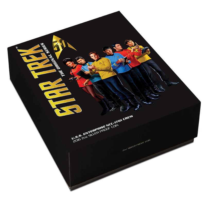 Star Trek 2016 U.S.S Enterprise 2oz Silver Proof Coin Collector's Set, NCC-1701 Crew Communicator Set