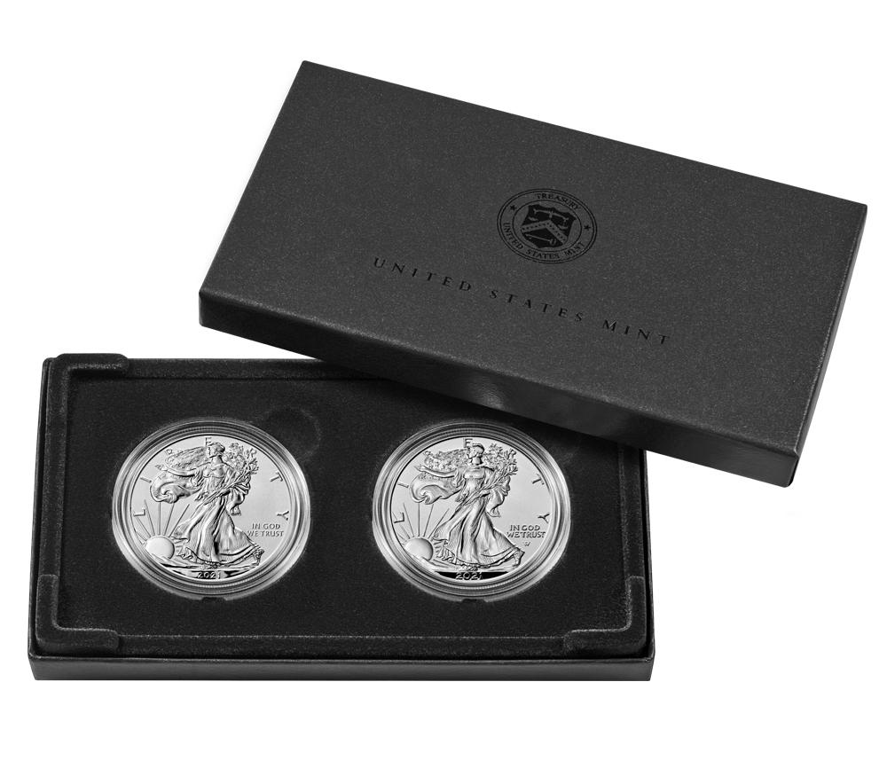 2021 American Silver Eagle Two Coin 1 oz Reverse Proof Set Designer Edition