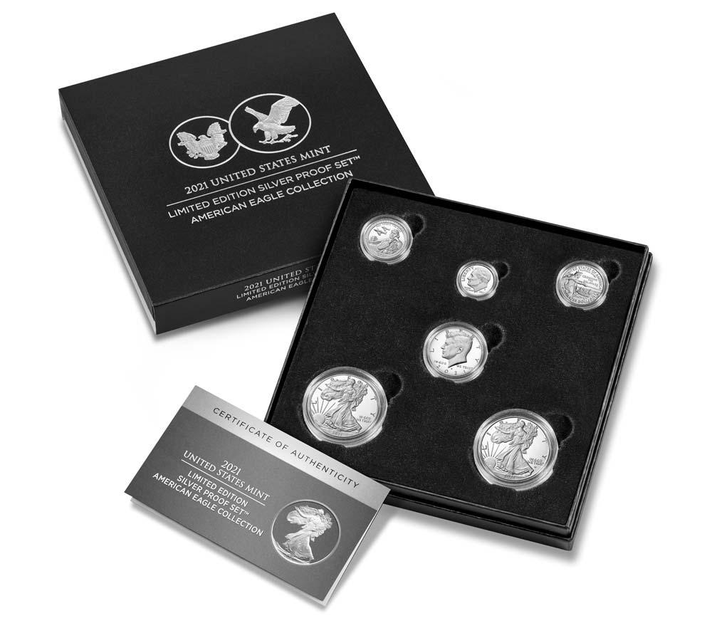 2021 Limited Edition SILVER Proof Set American Eagle Collection - 6 Coin U.S. Mint Proof Set