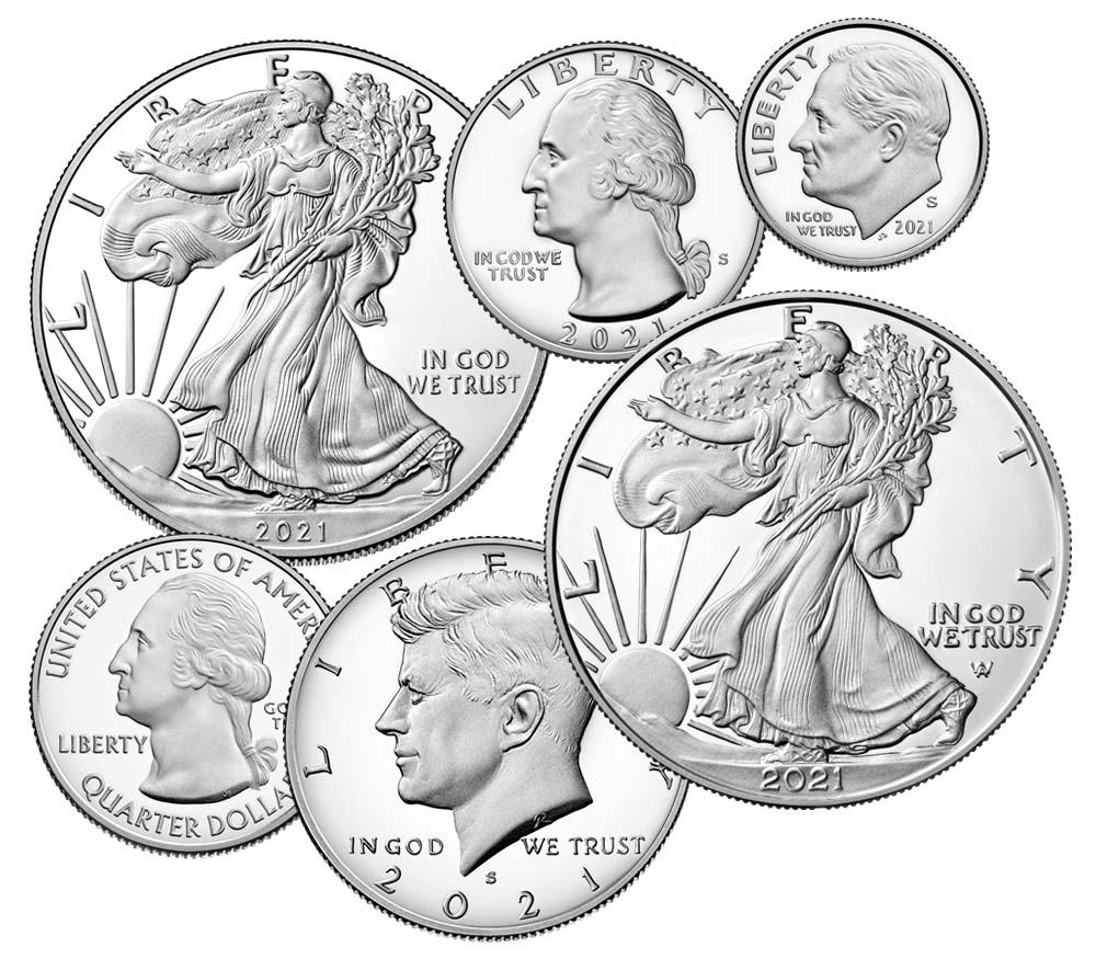 2021 Limited Edition SILVER Proof Set American Eagle Collection - 6 Coin U.S. Mint Proof Set