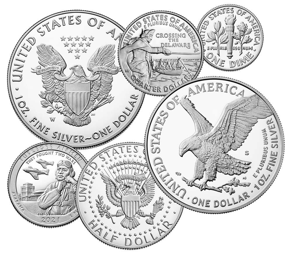 2021 Limited Edition SILVER Proof Set American Eagle Collection - 6 Coin U.S. Mint Proof Set