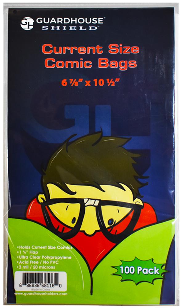Current Age Comic Book Bags Polypropylene - Pack of 100 by Guardhouse Shield