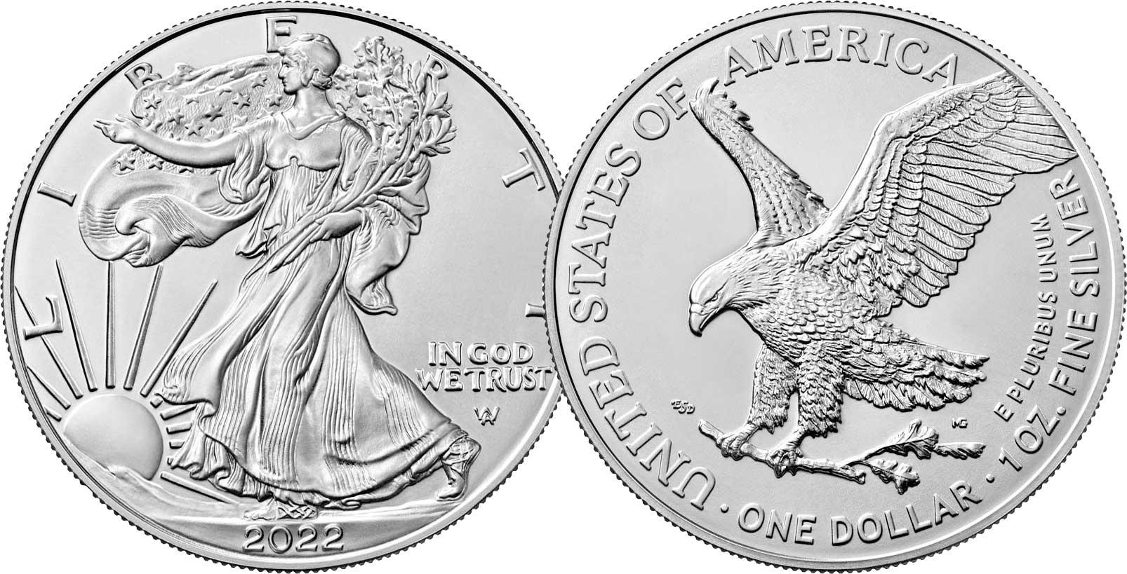 2022 American Silver Eagle Dollar BU (New Design)