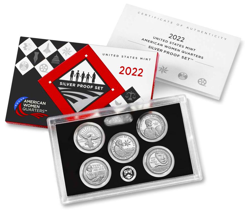 2022 American Women Quarters SILVER PROOF SET 5 Coin U.S. Mint
