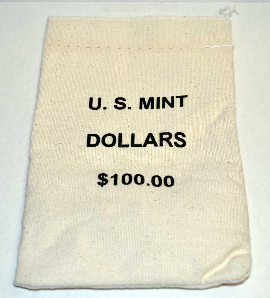 Official US Mint $100 DOLLARS Canvas Money / Coin Bag