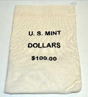 Official US Mint $100 DOLLARS Canvas Money / Coin Bag