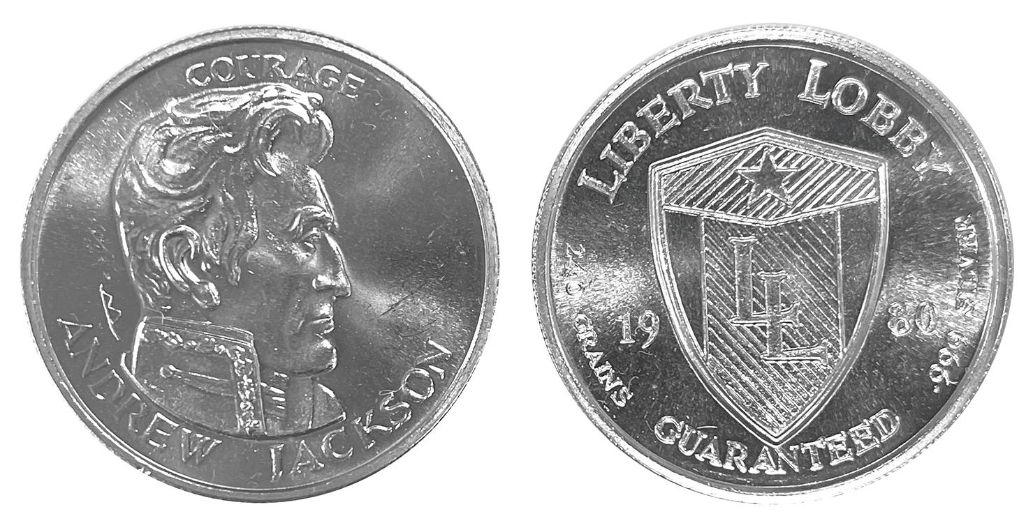 Andrew Jackson Liberty Lobby 1/2 oz Silver Round