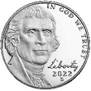 2022-S Jefferson Nickel PROOF Coin 2022 Proof Nickel Coin